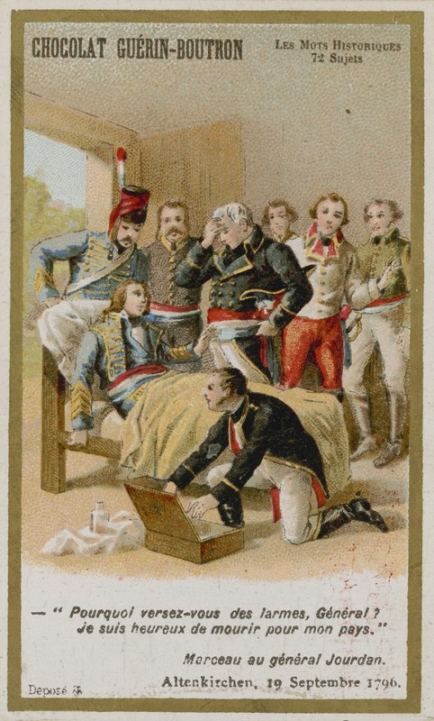 Chocolat Guerin-Boutron व्यापार कार्ड, ऐतिहासिक शब्द श्रृंखला द्वारा फ्रेंच स्कूल