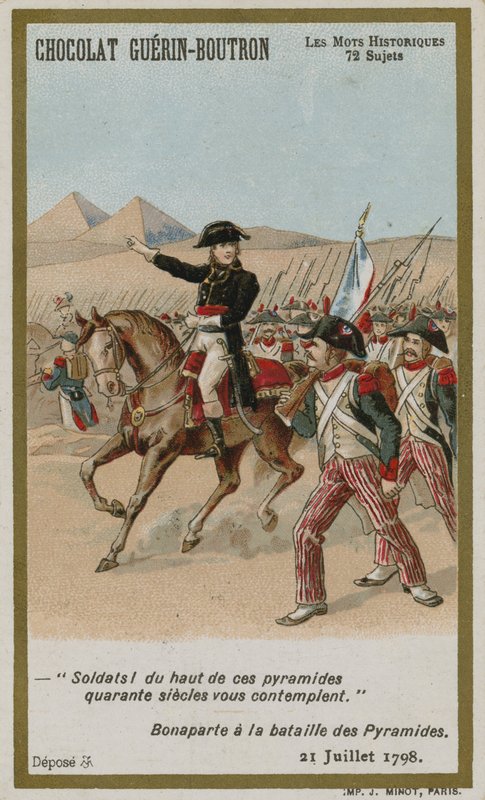 Chocolat Guerin-Boutron व्यापार कार्ड, ऐतिहासिक शब्द श्रृंखला द्वारा फ्रेंच स्कूल