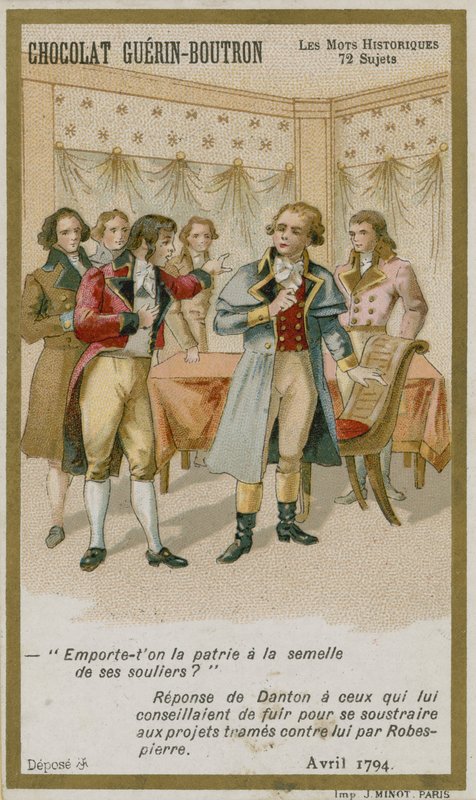 Chocolat Guerin-Boutron व्यापार कार्ड, ऐतिहासिक शब्द श्रृंखला द्वारा फ्रेंच स्कूल