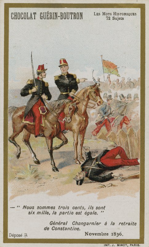 Chocolat Guerin-Boutron व्यापार कार्ड, ऐतिहासिक शब्द श्रृंखला द्वारा फ्रेंच स्कूल