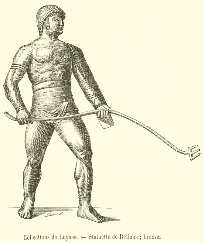Luynes के संग्रह, Retiarius की प्रतिमा, कांस्य (उत्कीर्णन) द्वारा फ्रेंच स्कूल