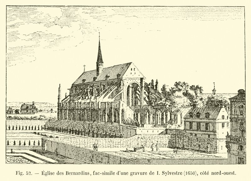 बर्नार्डिंस चर्च, आई सिल्वेस्ट्रे की एक उत्कीर्णन, 1650, उत्तर-पश्चिम तट द्वारा फ्रेंच स्कूल