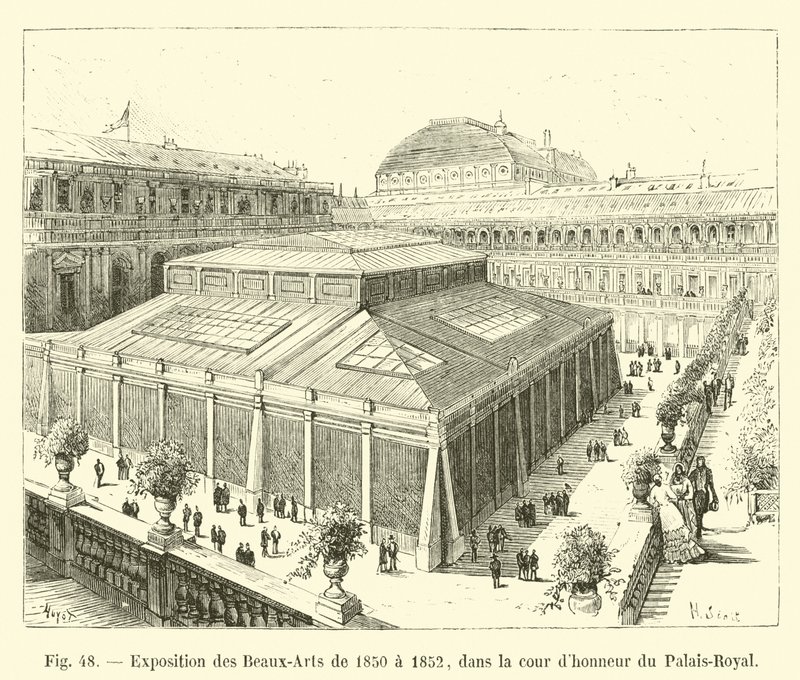 पालिस-रॉयल के आंगन में 1850 से 1852 तक एक्सपोज़र डेस ब्यूक्स-आर्ट्स द्वारा फ्रेंच स्कूल