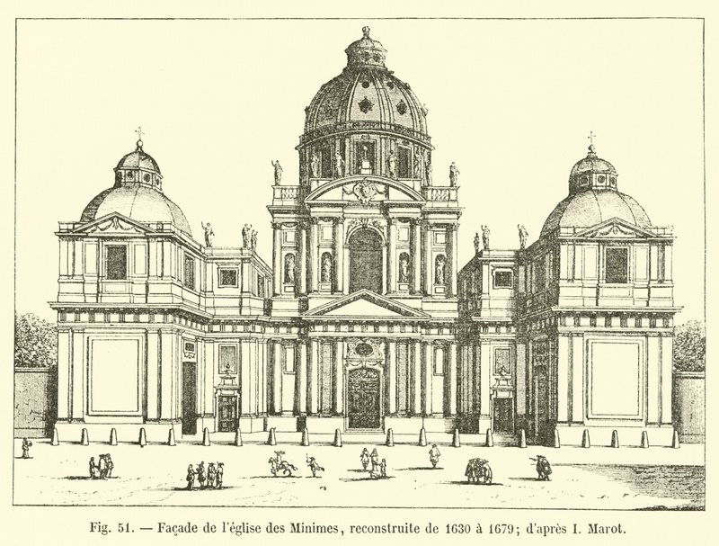 1630 से 1679 तक पुनर्निर्माण चर्च के मुखौटे; dapres I Marot द्वारा फ्रेंच स्कूल