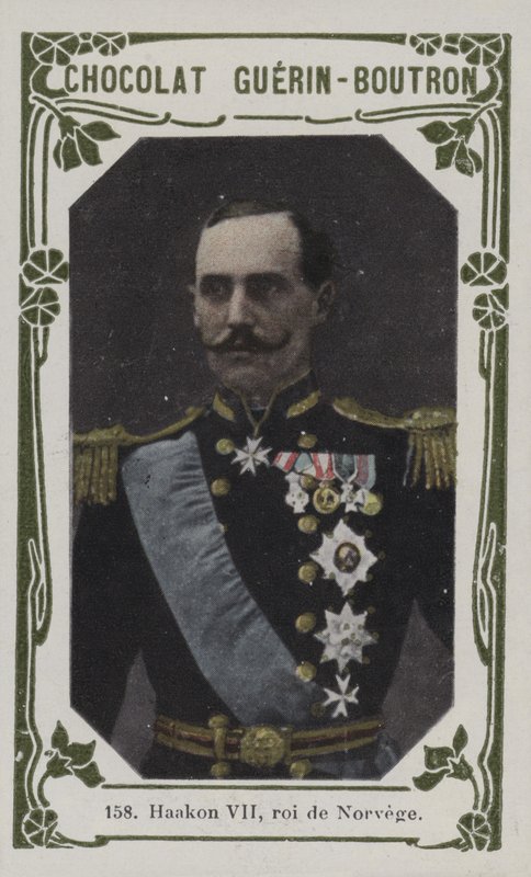 Haakon VII, नॉर्वे का राजा (रंगीन फोटो) द्वारा फ्रेंच स्कूल