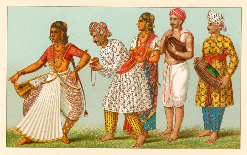 भारत की पोशाक द्वारा फ्रेंच स्कूल