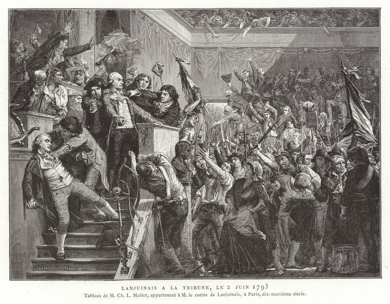 कन्वेंशन, फ्रांसीसी क्रांति, 2 जून 1793 के मंच पर जीन डेनिस, कॉम्टे लानुजाइनिस द्वारा फ्रेंच स्कूल