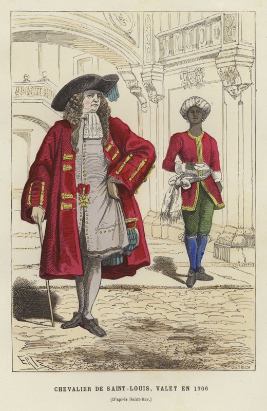 नाइट ऑफ द ऑर्डर ऑफ सेंट लुइस और एक मैनसर्वेंट, 1706 द्वारा फ्रेंच स्कूल