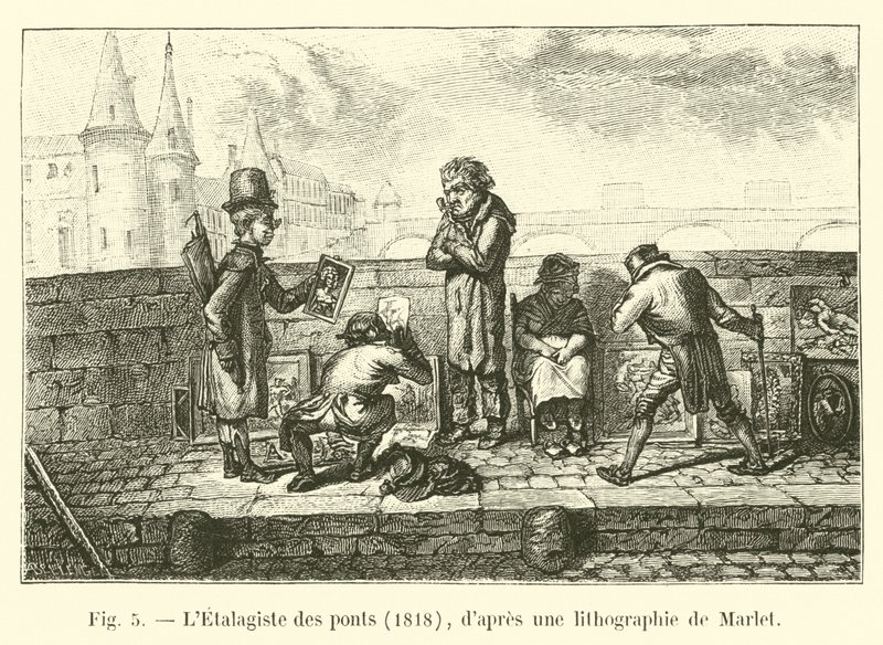 आर्किटेक्ट्स ऑफ द ब्रिज, 1818, मैरिट की एक लिथोग्राफी के बाद द्वारा फ्रेंच स्कूल
