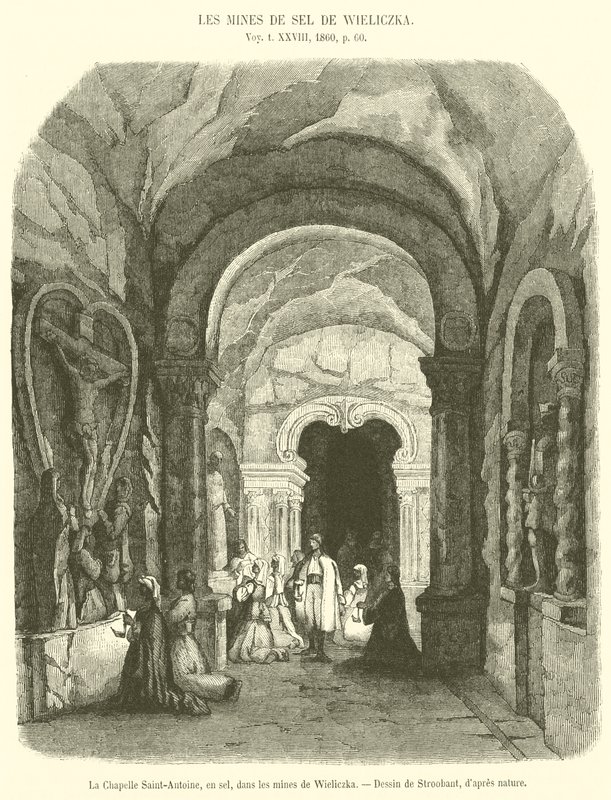 सेंट-एंटोनी चैपल, नमक में, Wieliczka (उत्कीर्णन) की खानों में द्वारा फ्रेंच स्कूल