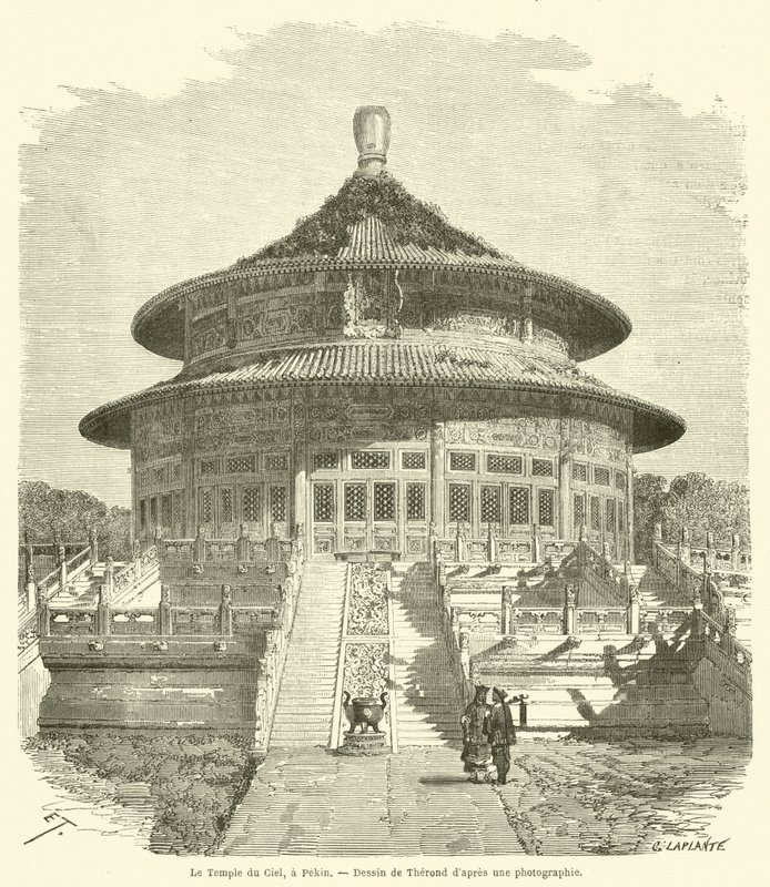 स्वर्ग का मंदिर, पेकिन में (उत्कीर्णन) द्वारा फ्रेंच स्कूल
