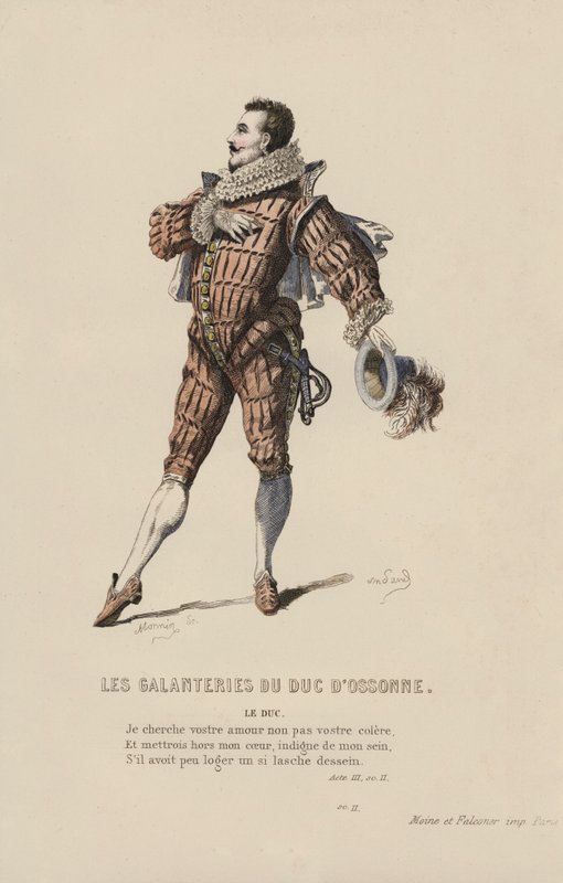 Les Galanteries Du D'Ossonne, The Duke (रंगीन उत्कीर्णन) द्वारा फ्रेंच स्कूल