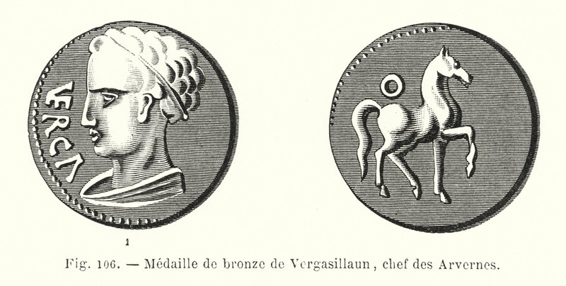 Vergasillaun का कांस्य पदक, Arvernes के नेता (उत्कीर्णन) द्वारा फ्रेंच स्कूल
