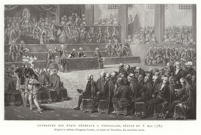 5 मई 1789 को वर्सेट्स जनरल का उद्घाटन, वर्साय द्वारा फ्रेंच स्कूल