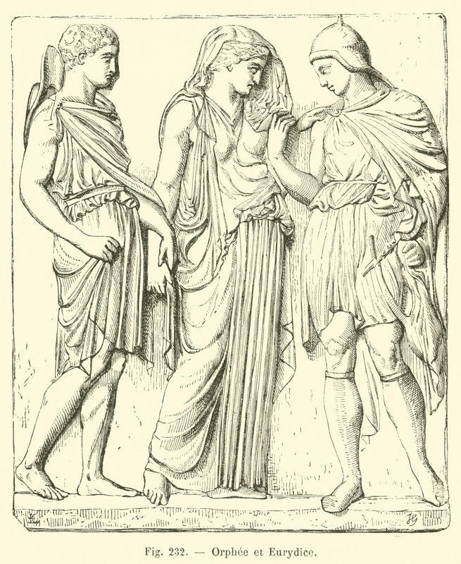 Orphee और Eurydice (उत्कीर्णन) द्वारा फ्रेंच स्कूल