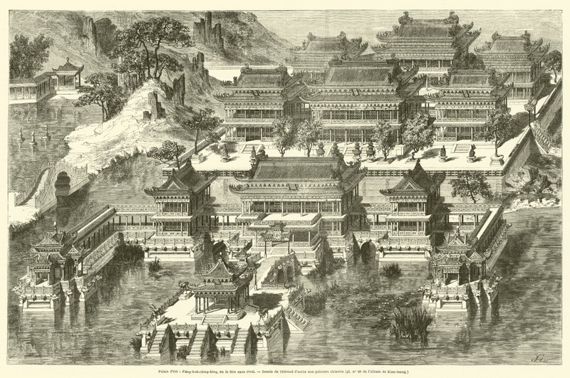 समर पैलेस, फेंग-हो-चिंग-किंग, या प्रतिद्वंद्वी के बिना साइट (उत्कीर्णन) द्वारा फ्रेंच स्कूल
