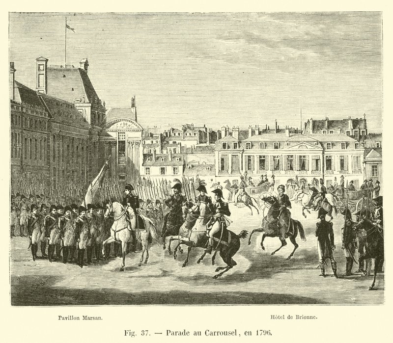 1796 में कैरोसेल में परेड द्वारा फ्रेंच स्कूल