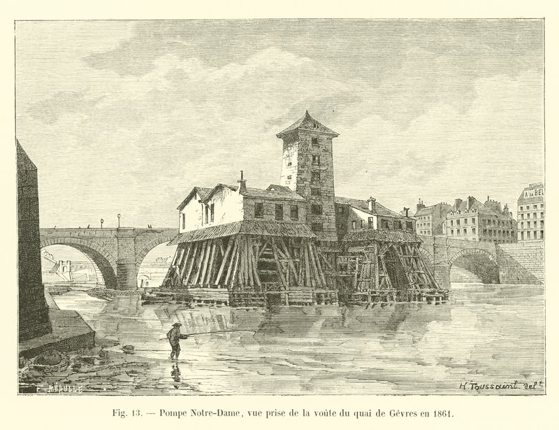 पंप नोट्रे-डेम, 1861 में गेवरस के घाट की तिजोरी से लिया गया दृश्य द्वारा फ्रेंच स्कूल