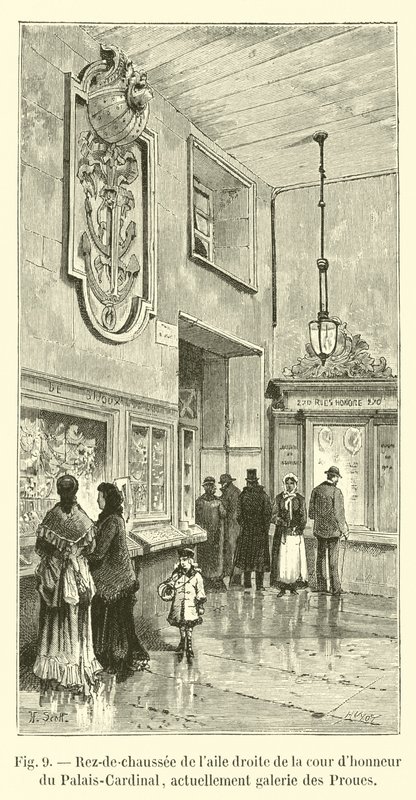Palais-Cardinal के कोर्टयार्ड के दाएं विंग का ग्राउंड फ्लोर, वर्तमान में Galerie des Proues है द्वारा फ्रेंच स्कूल