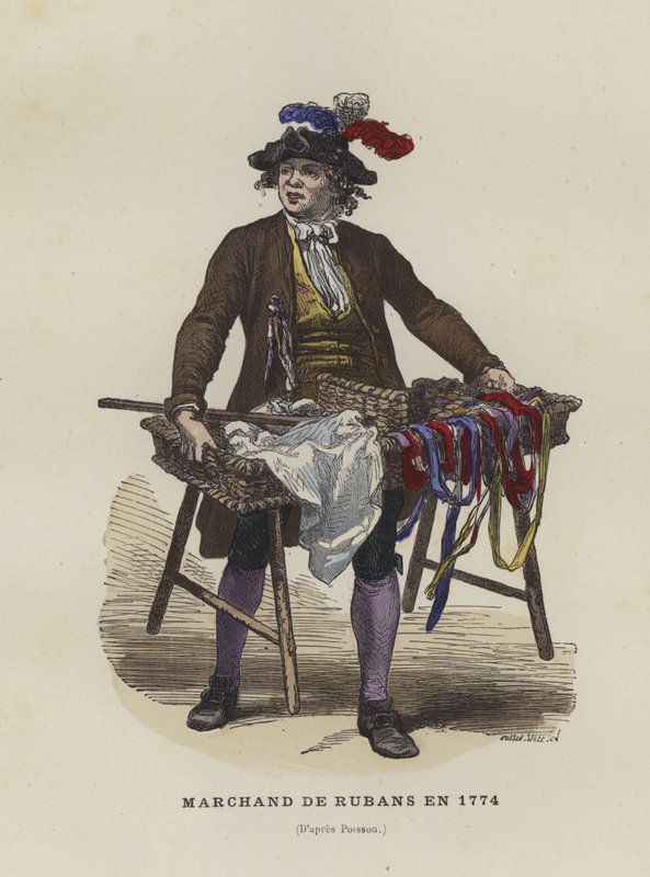 रिबन विक्रेता, 1774 द्वारा फ्रेंच स्कूल
