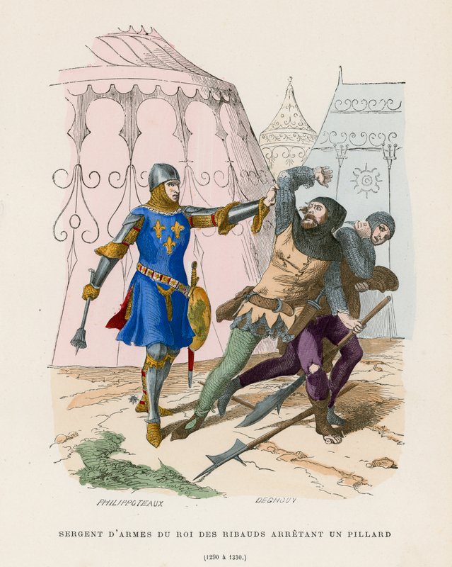 1290-1330 को लूटपाट करने वाले हथियार रखने वाले सार्जेंट द्वारा फ्रेंच स्कूल