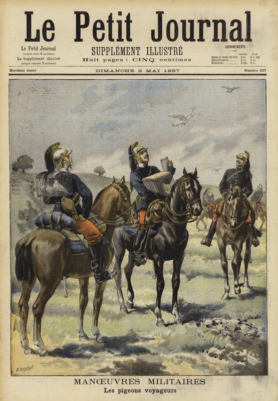 सैन्य युद्धाभ्यास, Soissons, फ्रांस पर वाहक कबूतरों का उपयोग करते हुए सैनिक द्वारा फ्रेंच स्कूल
