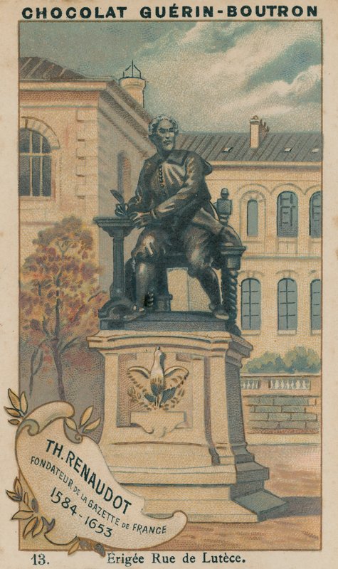 Th Renaudot, राजपत्र डी फ्रांस के संस्थापक, 1584-1653, Erigee Rue de Lutece द्वारा फ्रेंच स्कूल