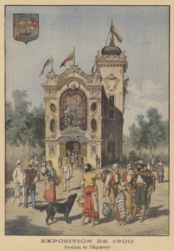 पेरिस में 1900 के एक्सपोज़िशन यूनिवर्स में इक्वाडोर का मंडप (रंग लिथो) द्वारा फ्रेंच स्कूल