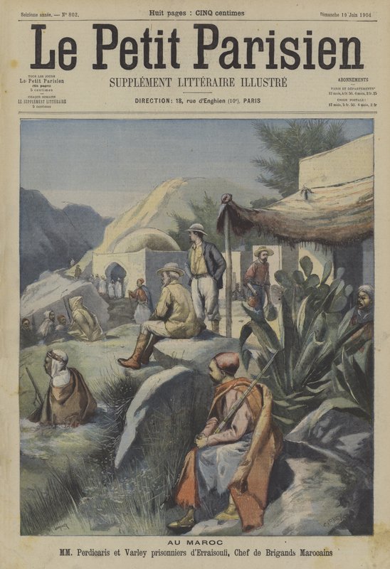 Perdicaris हादसा, मोरक्को (रंग लिथो) द्वारा फ्रेंच स्कूल