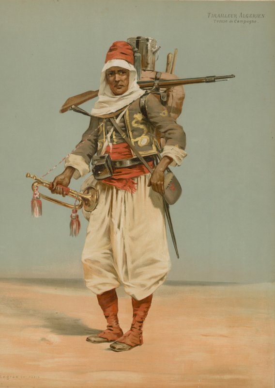अल्जीरियाई Skirmisher, फील्ड पोशाक द्वारा फ्रेंच स्कूल