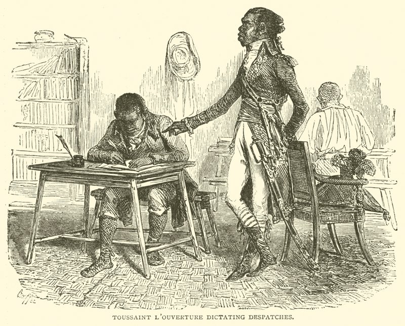 Toussaint L'Ouverture डिक्टेटिंग डिस्पैच (उत्कीर्णन) द्वारा फ्रेंच स्कूल