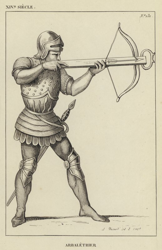 XIV Siecle, Arbaletrier (उत्कीर्णन) द्वारा फ्रेंच स्कूल