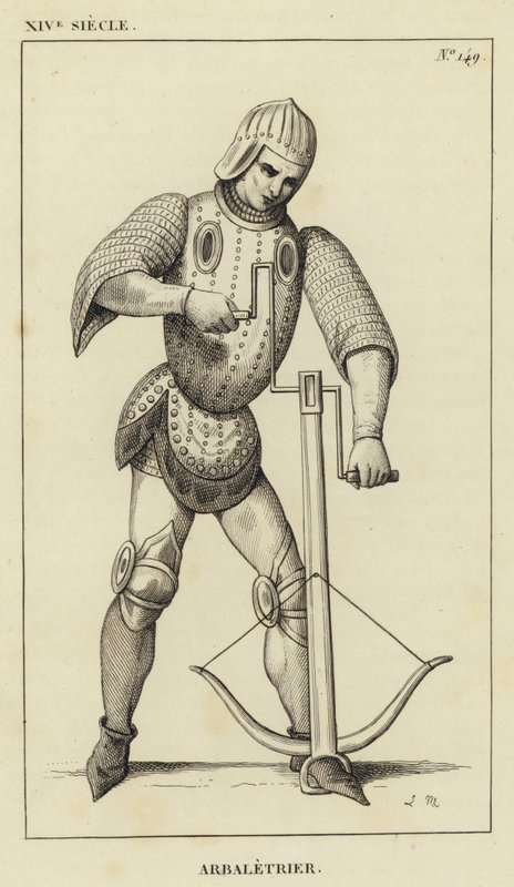 XIV Siecle, Arbaletrier (उत्कीर्णन) द्वारा फ्रेंच स्कूल