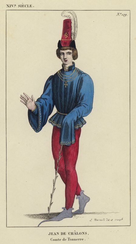 XIV Siecle, जीन डे Chalons, Tonnerre की गणना (रंगीन उत्कीर्णन) द्वारा फ्रेंच स्कूल
