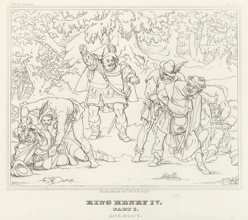 किंग हेनरी IV, भाग I, अधिनियम II, दृश्य 2 (उत्कीर्णन) द्वारा फ्रेडरिक अगस्त मोरित्ज़ रिट्ज़स्च