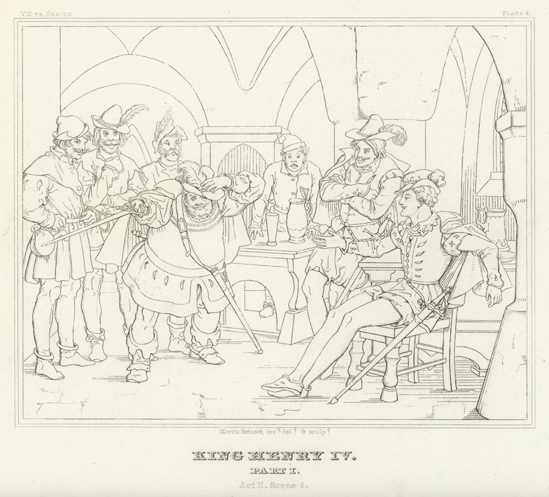किंग हेनरी IV, भाग I, अधिनियम II, दृश्य 4 (उत्कीर्णन) द्वारा फ्रेडरिक अगस्त मोरित्ज़ रिट्ज़स्च