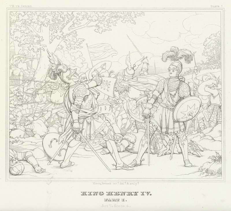 किंग हेनरी IV, भाग I, अधिनियम V, दृश्य 4 (उत्कीर्णन) द्वारा फ्रेडरिक अगस्त मोरित्ज़ रिट्ज़स्च