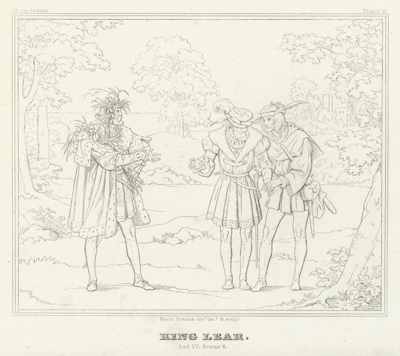 किंग लियर, अधिनियम IV, दृश्य 6 (उत्कीर्णन) द्वारा फ्रेडरिक अगस्त मोरित्ज़ रिट्ज़स्च