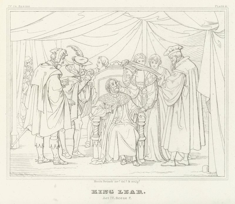 किंग लियर, अधिनियम IV, दृश्य 7 (उत्कीर्णन) द्वारा फ्रेडरिक अगस्त मोरित्ज़ रिट्ज़स्च