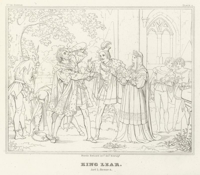 किंग लियर, एक्ट I, सीन 4 (उत्कीर्णन) द्वारा फ्रेडरिक अगस्त मोरित्ज़ रिट्ज़स्च