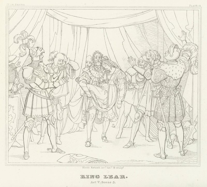 किंग लियर, एक्ट वी, सीन 3 (उत्कीर्णन) द्वारा फ्रेडरिक अगस्त मोरित्ज़ रिट्ज़स्च