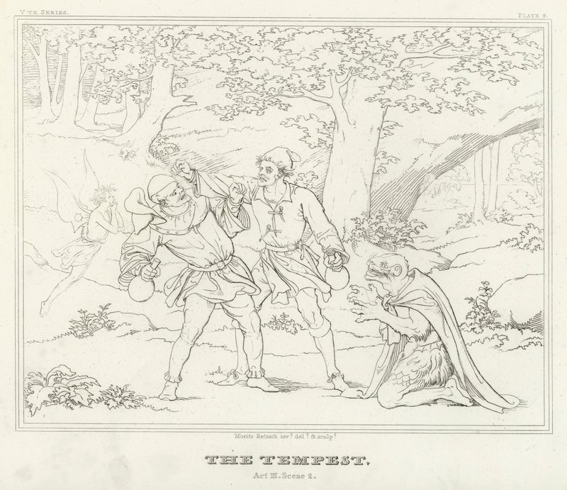 द टेम्पेस्ट, एक्ट III, सीन 2 (उत्कीर्णन) द्वारा फ्रेडरिक अगस्त मोरित्ज़ रिट्ज़स्च