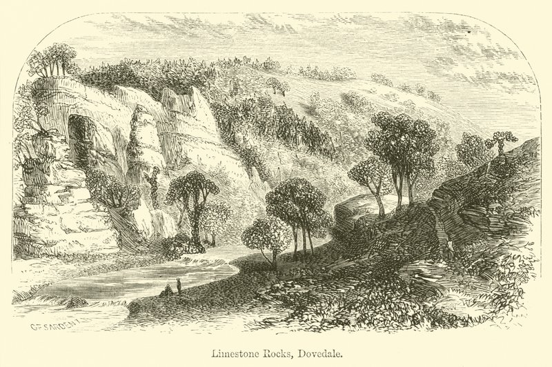 चूना पत्थर चट्टानों, Dovedale द्वारा GF सरजेंट