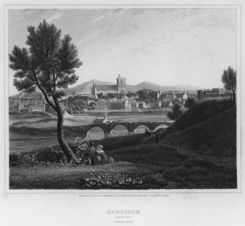 कार्लिस्ले, सामान्य दृश्य, कंबरलैंड (उत्कीर्णन) द्वारा जॉर्ज (बाद) अर्नाल्डो