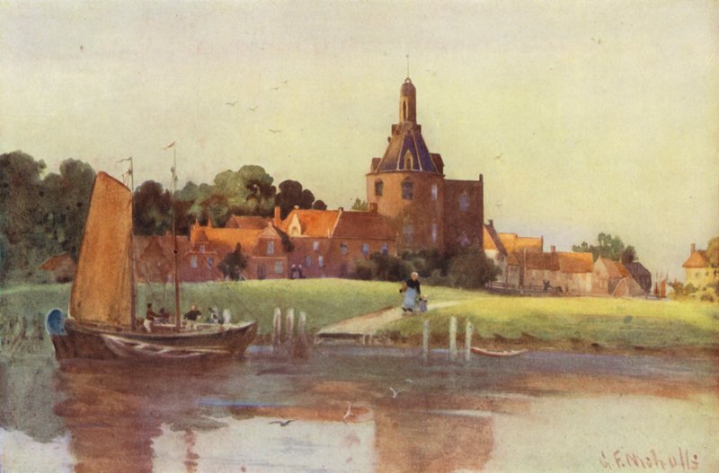 Enkhuizen के शहर में एक दृश्य द्वारा जॉर्ज फ्रेंक निकोल्स