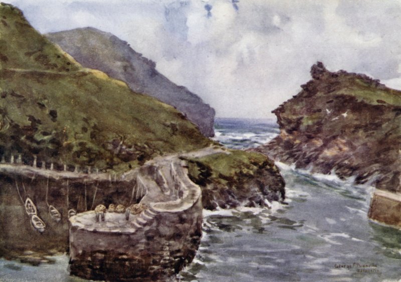 Boscastle (रंग लिथो) द्वारा जॉर्ज फ्रेंक निकोल्स