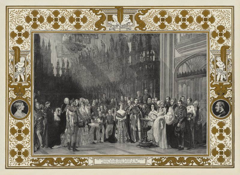25 जनवरी 1842 को सेंट जॉर्ज चैपल, विंडसर कैसल में वेल्स के राजकुमार का नामकरण द्वारा जॉर्ज हैटर
