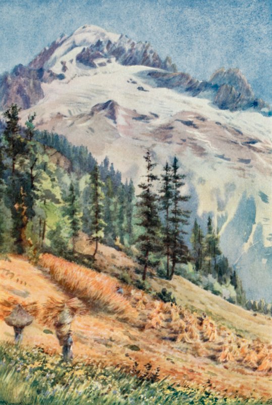 Aiguille Verte और Aiguille Du Dru, शरद ऋतु द्वारा जॉर्ज जैक्सन फ्लेमवेल