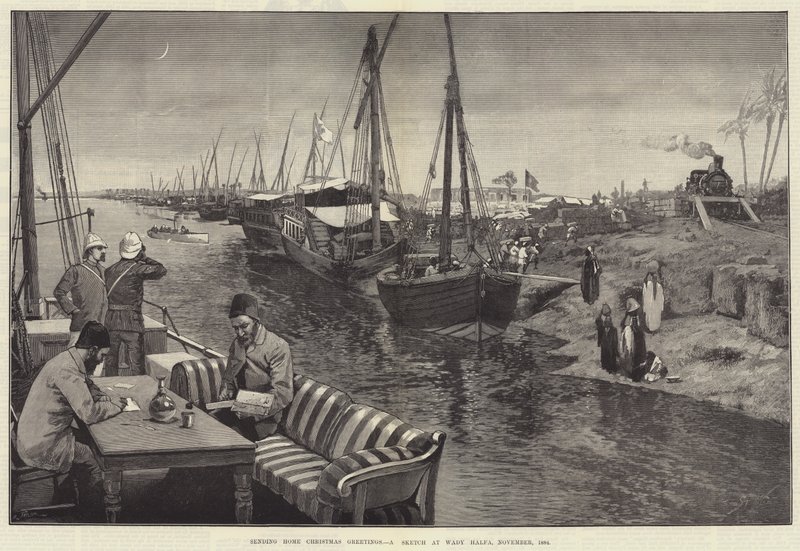 होम क्रिसमस ग्रीटिंग्स भेजना, एक स्केच वाडी हल्फा, नवंबर 1884 द्वारा जॉर्ज एल। सेमुर