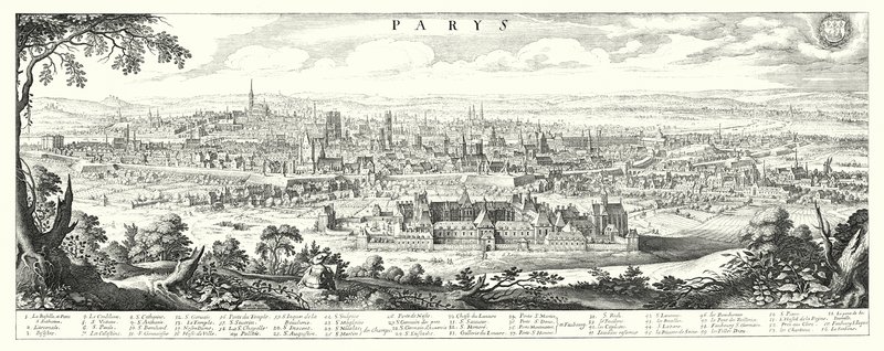 1632-1635 में पेरिस का पैनोरमा द्वारा जर्मन स्कूल